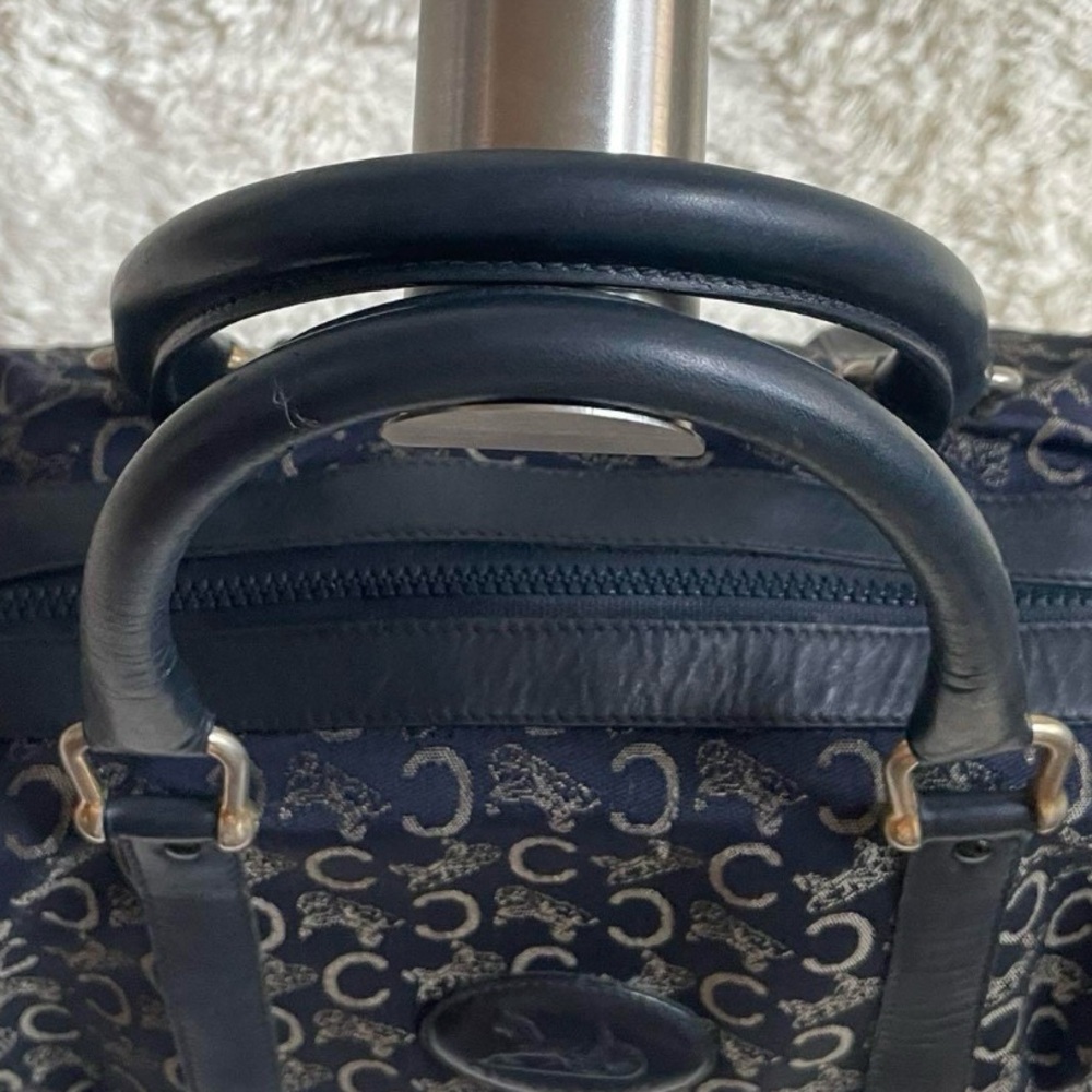 Celine Navy Monogram Travel Satchel - Picture 3 of 8